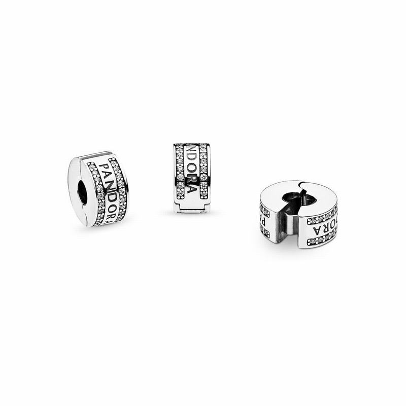 Pandora Logo Charm - Sterling Silver/Silicone/Cubic Zirconia - Canada | US3634BV